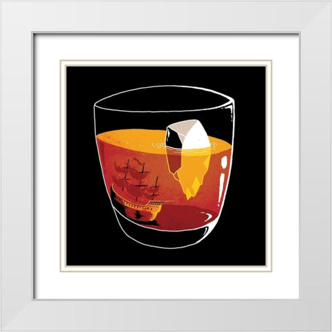 On the Rocks White Modern Wood Framed Art Print with Double Matting by Buxton, Michael