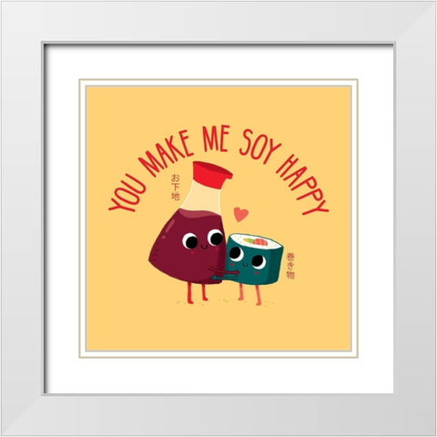 Soy Happy White Modern Wood Framed Art Print with Double Matting by Buxton, Michael