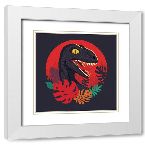 Tropic Raptor White Modern Wood Framed Art Print with Double Matting by Buxton, Michael