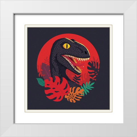 Tropic Raptor White Modern Wood Framed Art Print with Double Matting by Buxton, Michael
