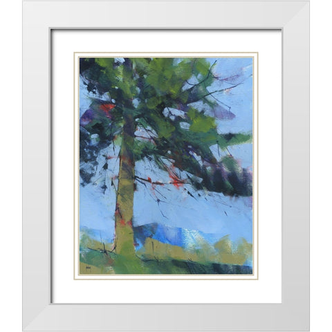 Gilfach Pine White Modern Wood Framed Art Print with Double Matting by Bailey, Paul