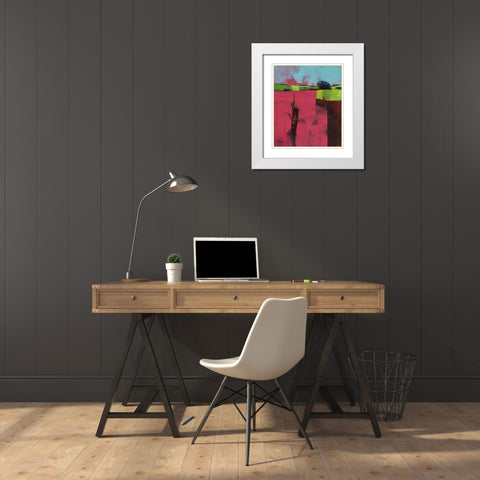 Herefordshire Field White Modern Wood Framed Art Print with Double Matting by Bailey, Paul