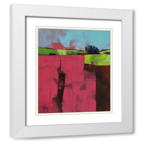 Herefordshire Field White Modern Wood Framed Art Print with Double Matting by Bailey, Paul