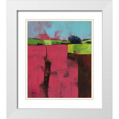 Herefordshire Field White Modern Wood Framed Art Print with Double Matting by Bailey, Paul