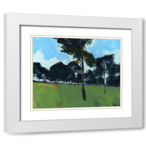 Moorland Pines White Modern Wood Framed Art Print with Double Matting by Bailey, Paul