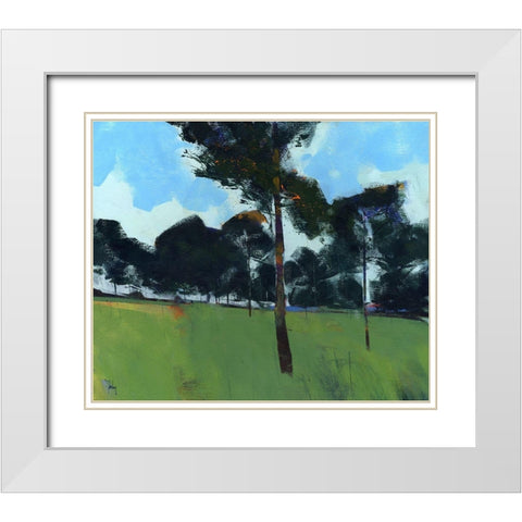 Moorland Pines White Modern Wood Framed Art Print with Double Matting by Bailey, Paul