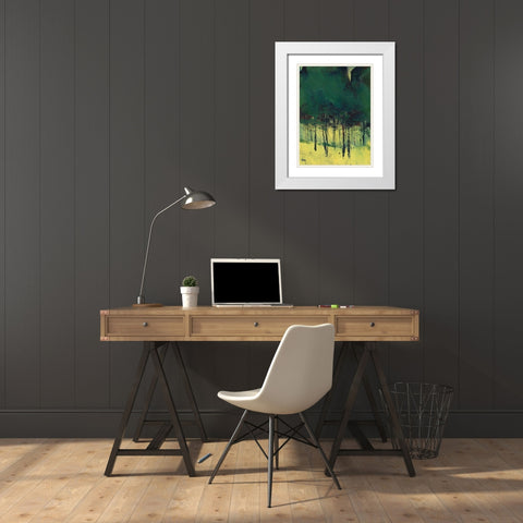 Pine Copse White Modern Wood Framed Art Print with Double Matting by Bailey, Paul