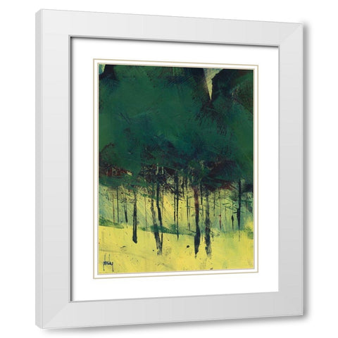 Pine Copse White Modern Wood Framed Art Print with Double Matting by Bailey, Paul