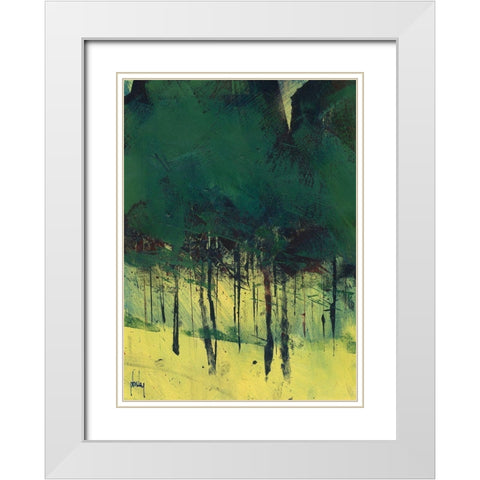 Pine Copse White Modern Wood Framed Art Print with Double Matting by Bailey, Paul