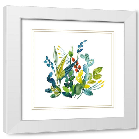 English Garden 2 White Modern Wood Framed Art Print with Double Matting by Binkin, Lesia