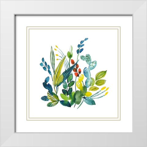 English Garden 2 White Modern Wood Framed Art Print with Double Matting by Binkin, Lesia