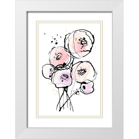 Pink Mod 2 White Modern Wood Framed Art Print with Double Matting by Binkin, Lesia
