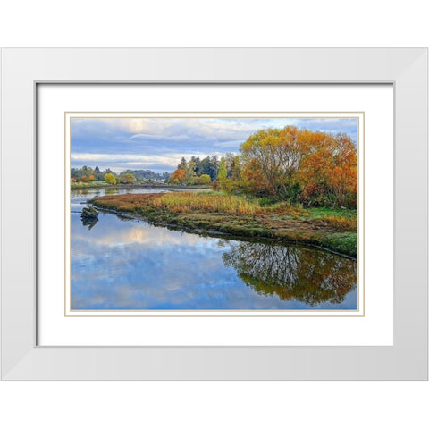 Estuary Autumn White Modern Wood Framed Art Print with Double Matting by Burdick, Chuck