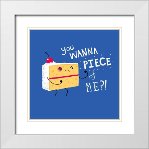 Angry Cake White Modern Wood Framed Art Print with Double Matting by Buxton, Michael