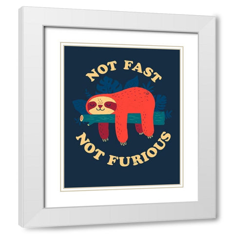 Not Fast, Not Furious White Modern Wood Framed Art Print with Double Matting by Buxton, Michael
