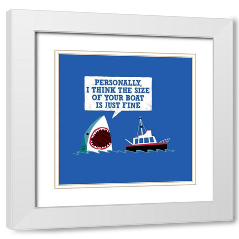 Polite Jaws White Modern Wood Framed Art Print with Double Matting by Buxton, Michael