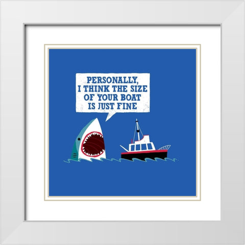 Polite Jaws White Modern Wood Framed Art Print with Double Matting by Buxton, Michael