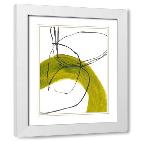 Citron Fusion No. 1 White Modern Wood Framed Art Print with Double Matting by Baker, Bronwyn