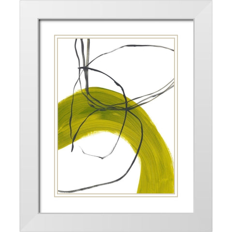 Citron Fusion No. 1 White Modern Wood Framed Art Print with Double Matting by Baker, Bronwyn