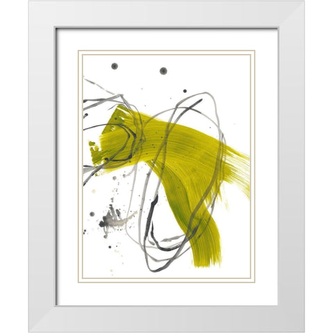 Citron Fusion No. 2 White Modern Wood Framed Art Print with Double Matting by Baker, Bronwyn