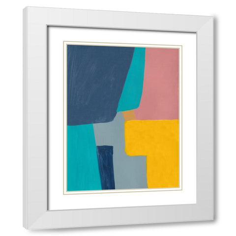 City Blocks White Modern Wood Framed Art Print with Double Matting by Baker, Bronwyn