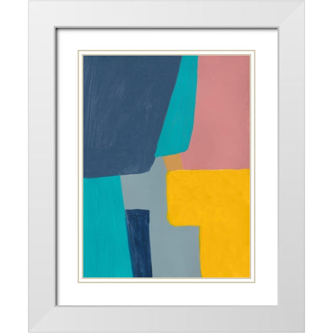 City Blocks White Modern Wood Framed Art Print with Double Matting by Baker, Bronwyn