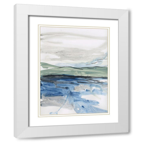 Lands End White Modern Wood Framed Art Print with Double Matting by Baker, Bronwyn