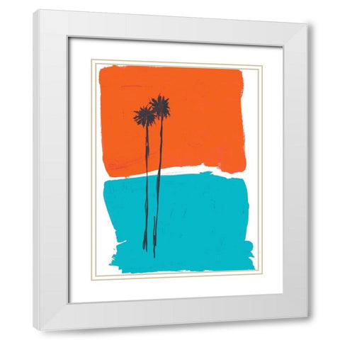 PS Palms White Modern Wood Framed Art Print with Double Matting by Baker, Bronwyn