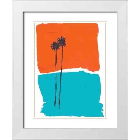 PS Palms White Modern Wood Framed Art Print with Double Matting by Baker, Bronwyn