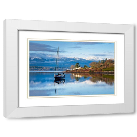Stillness White Modern Wood Framed Art Print with Double Matting by Burdick, Chuck