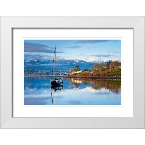 Stillness White Modern Wood Framed Art Print with Double Matting by Burdick, Chuck