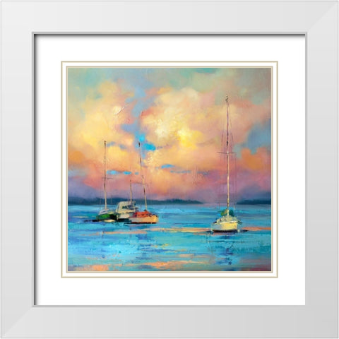 After The Sailing Day White Modern Wood Framed Art Print with Double Matting by Bruniany, Kasia