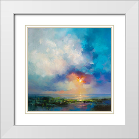 Morning Mist White Modern Wood Framed Art Print with Double Matting by Bruniany, Kasia
