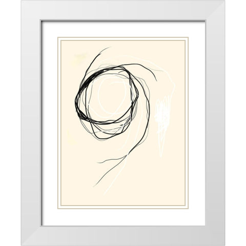 Threaded No. 1 White Modern Wood Framed Art Print with Double Matting by Baker, Bronwyn