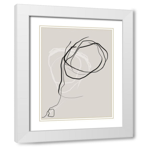 Threaded No. 3 White Modern Wood Framed Art Print with Double Matting by Baker, Bronwyn