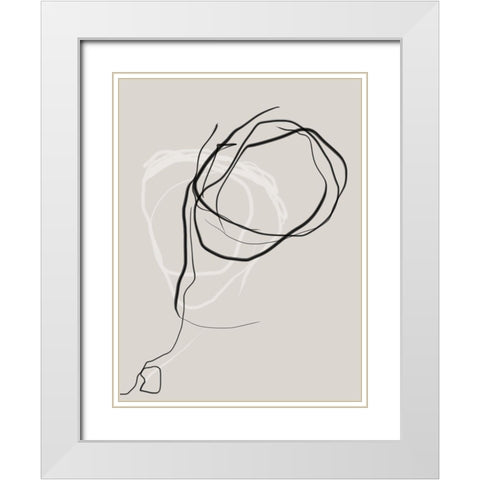 Threaded No. 3 White Modern Wood Framed Art Print with Double Matting by Baker, Bronwyn