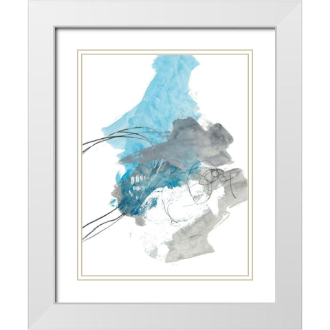 Indigo Field No. 1 White Modern Wood Framed Art Print with Double Matting by Baker, Bronwyn