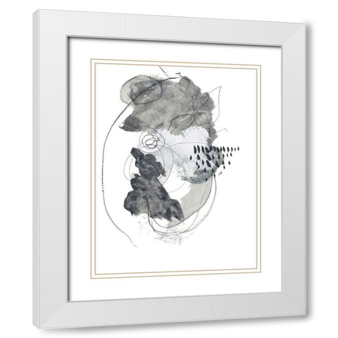 In Grays No. 1 White Modern Wood Framed Art Print with Double Matting by Baker, Bronwyn