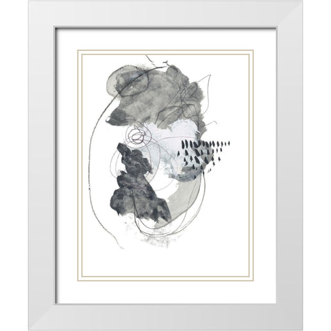 In Grays No. 1 White Modern Wood Framed Art Print with Double Matting by Baker, Bronwyn