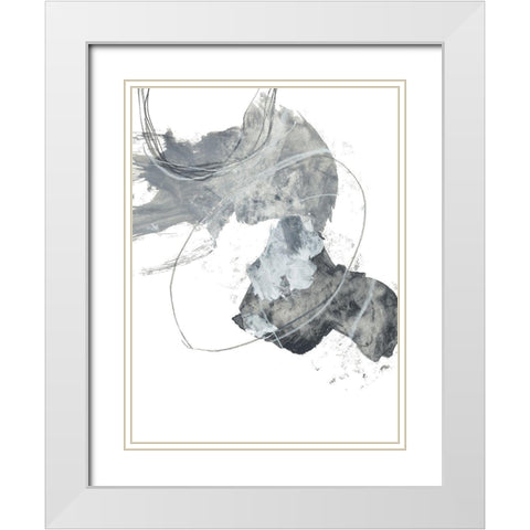 In Grays No. 2 White Modern Wood Framed Art Print with Double Matting by Baker, Bronwyn