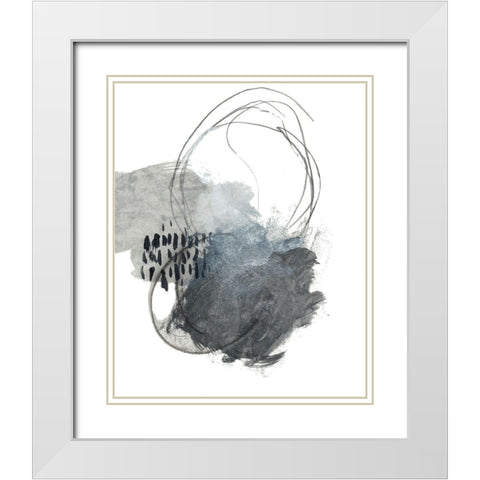 In Grays No. 3 White Modern Wood Framed Art Print with Double Matting by Baker, Bronwyn