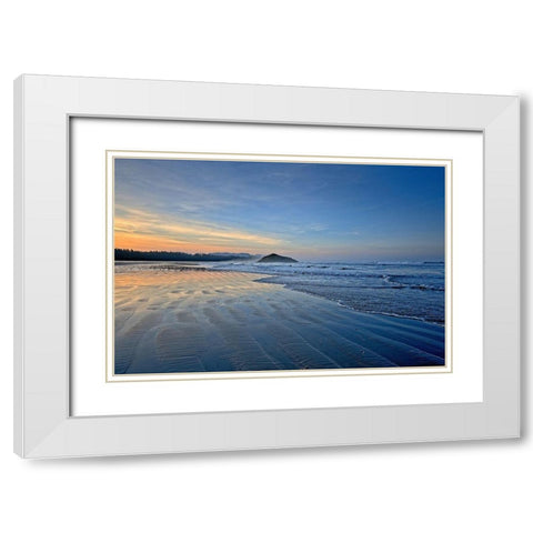 Sandy Shore White Modern Wood Framed Art Print with Double Matting by Burdick, Chuck