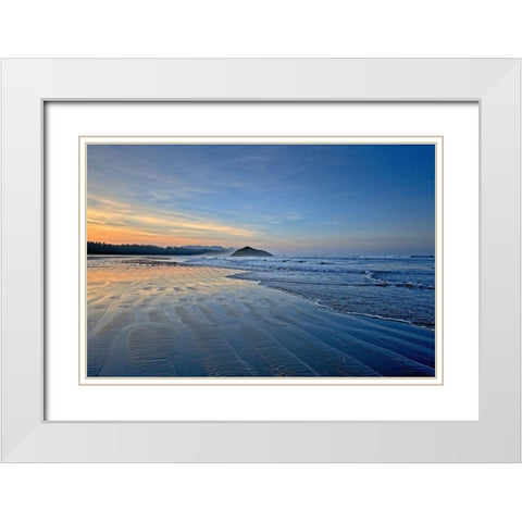 Sandy Shore White Modern Wood Framed Art Print with Double Matting by Burdick, Chuck