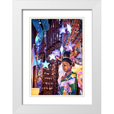 Nagano Cafe 18 White Modern Wood Framed Art Print with Double Matting by Blaustein, Alan