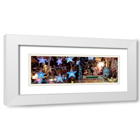 Nagano Cafe 3 White Modern Wood Framed Art Print with Double Matting by Blaustein, Alan