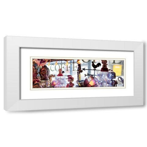 Nagano Cafe 1 White Modern Wood Framed Art Print with Double Matting by Blaustein, Alan