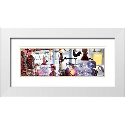 Nagano Cafe 1 White Modern Wood Framed Art Print with Double Matting by Blaustein, Alan
