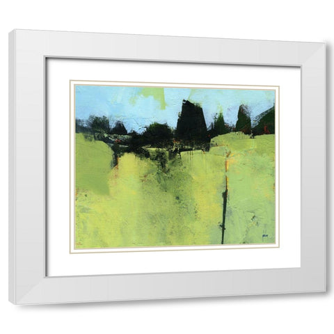 Green Fold White Modern Wood Framed Art Print with Double Matting by Bailey, Paul