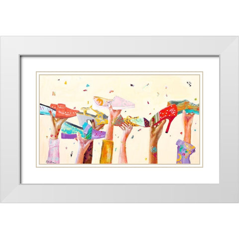 We Stand Together White Modern Wood Framed Art Print with Double Matting by Beer, Pamela K.