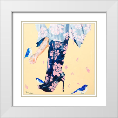 Her Best Friends White Modern Wood Framed Art Print with Double Matting by Beer, Pamela K.